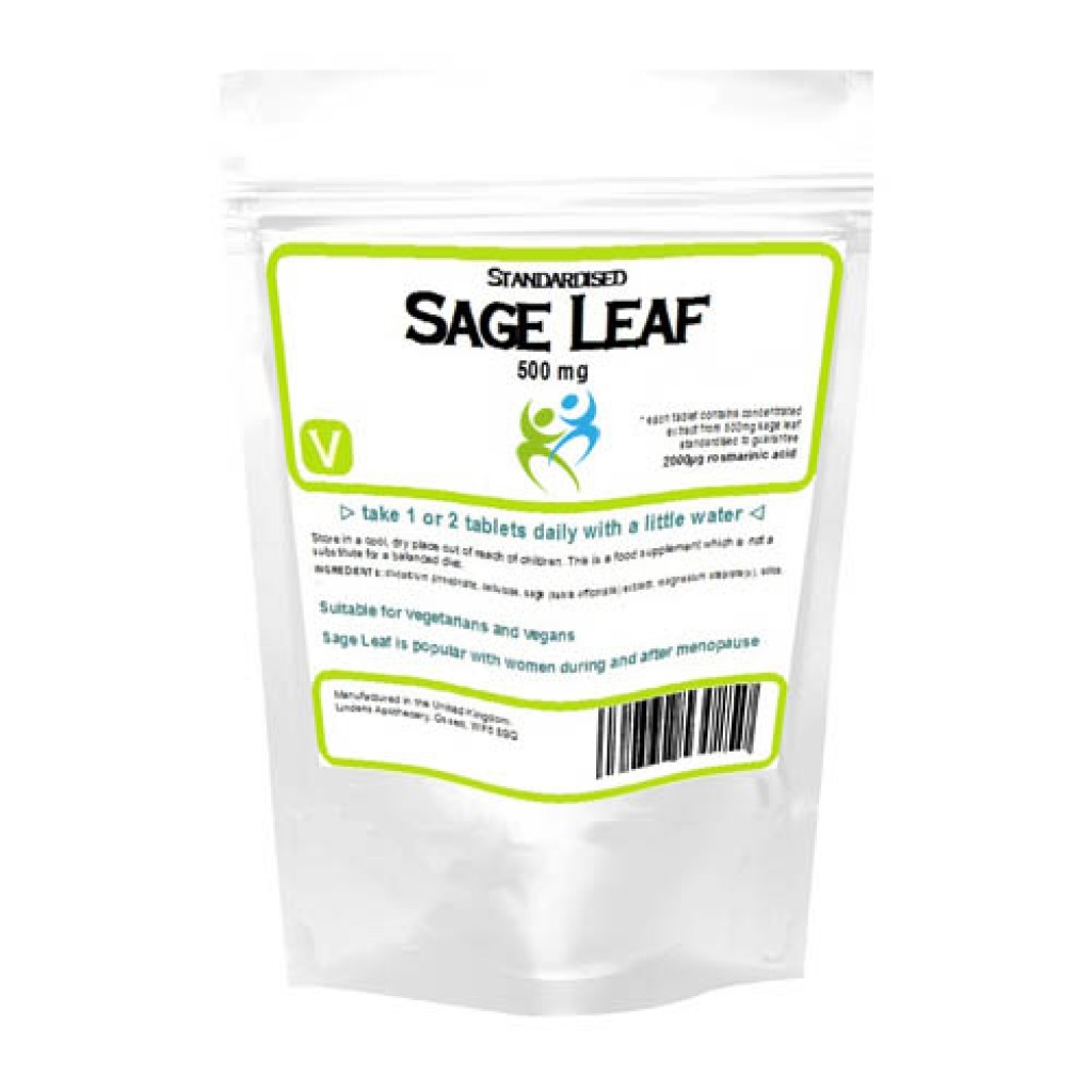 Sage Leaf Tablets 500mg (100 Tablets) Zoom Health UK