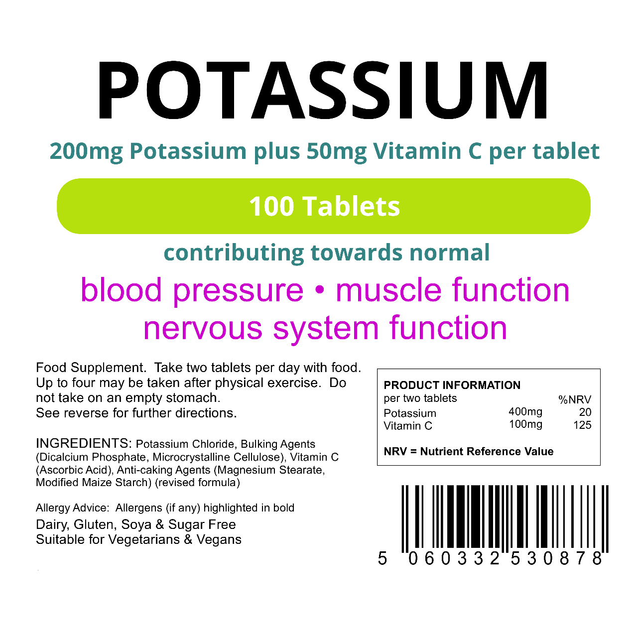 Potassium 200mg Tablets