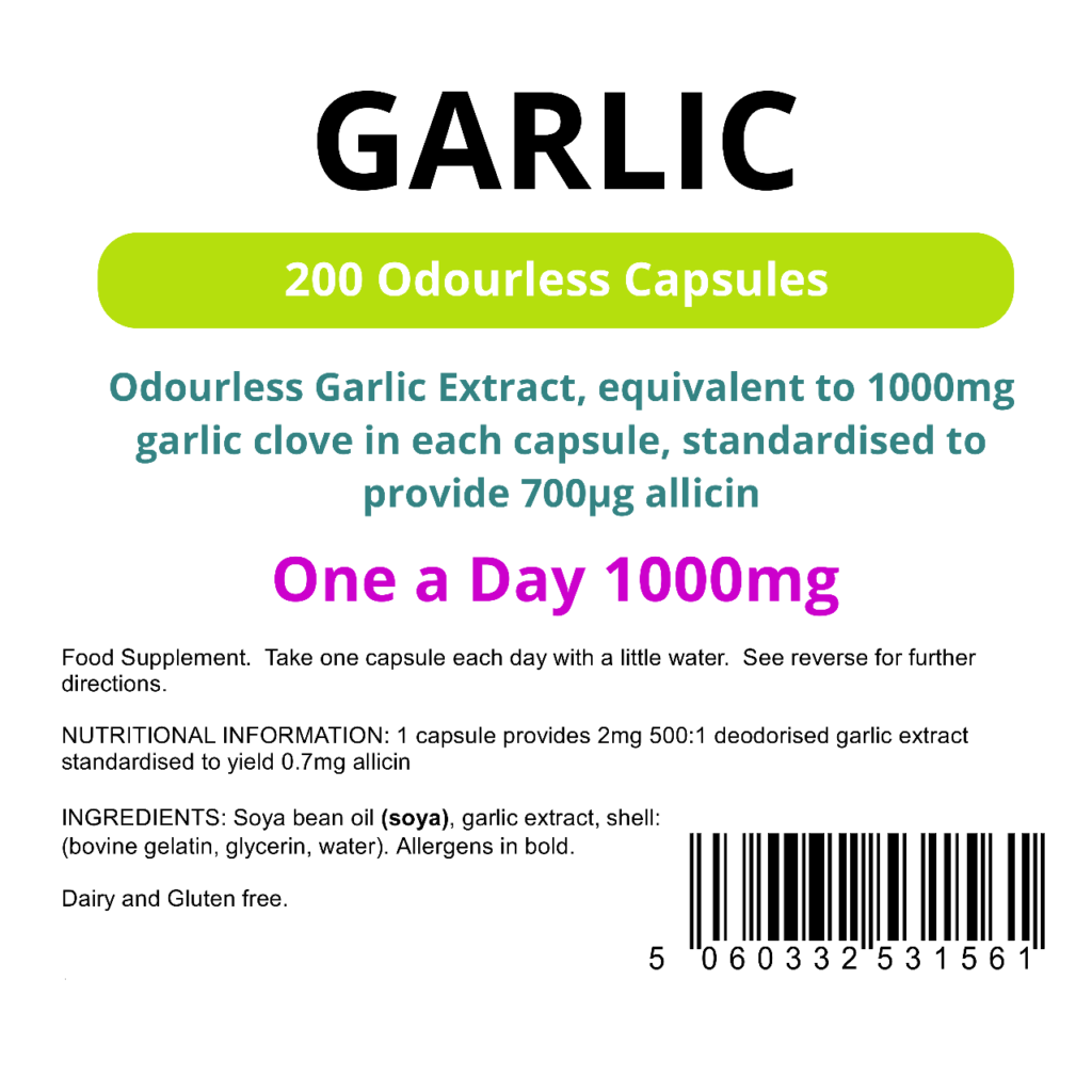 Garlic 1000mg Capsules Zoom Health
