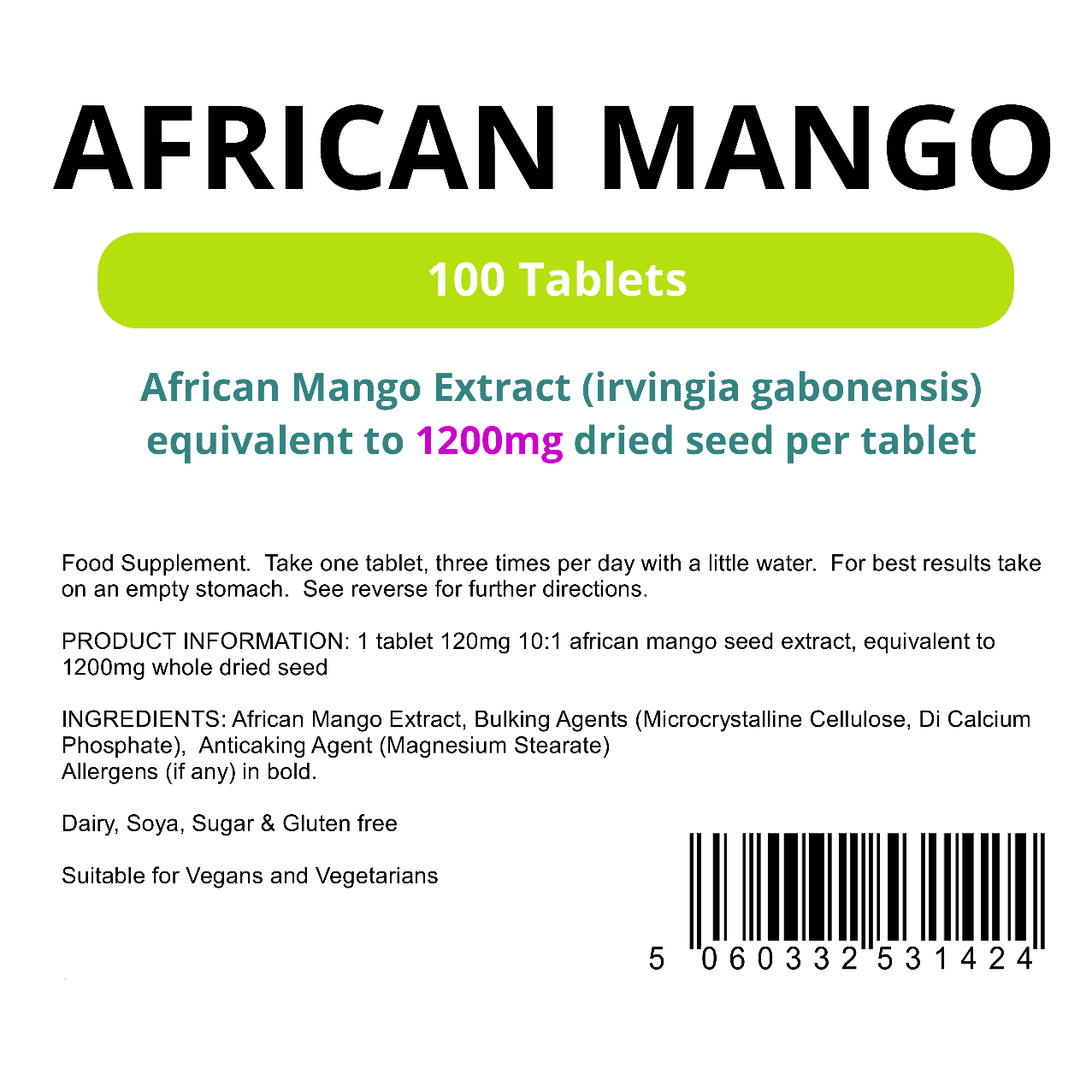 African Mango Ingredients