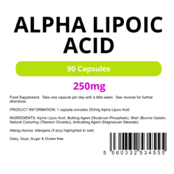 Alpha Lipoic Acid 250mg Capsules