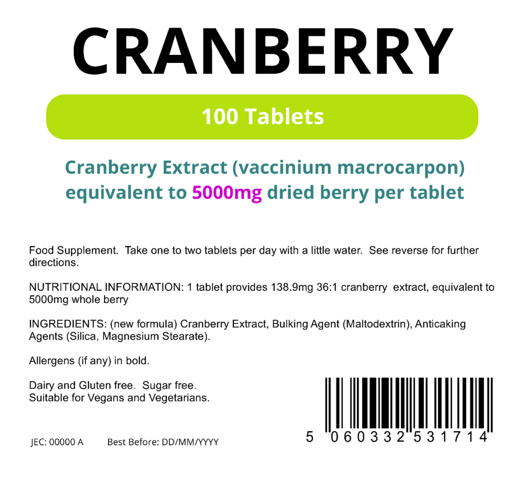 Cranberry Juice Tablets 5000mg Zoom Health