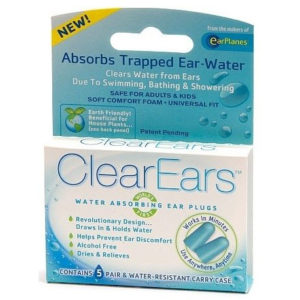 ClearEars Water Absorbing Earplugs