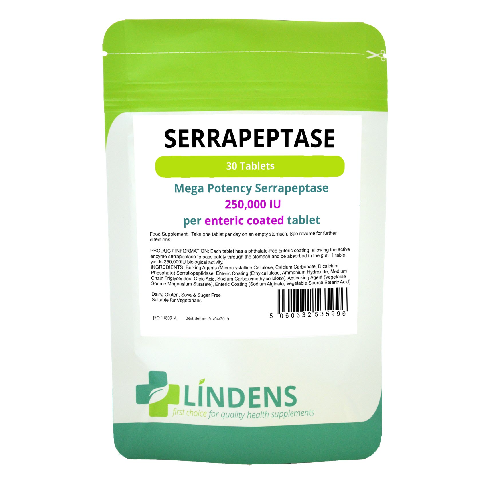 Serrapeptase 250,000IU Tablets