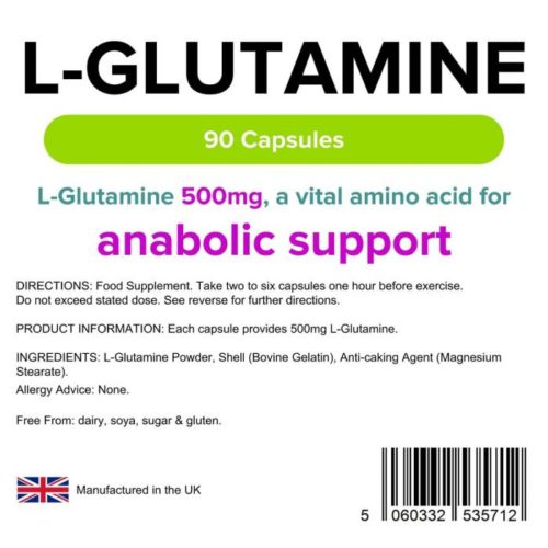 L-Glutamine 500mg Capsules - Image 2