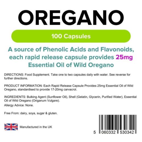 Oregano Oil 25mg Capsules - Image 3