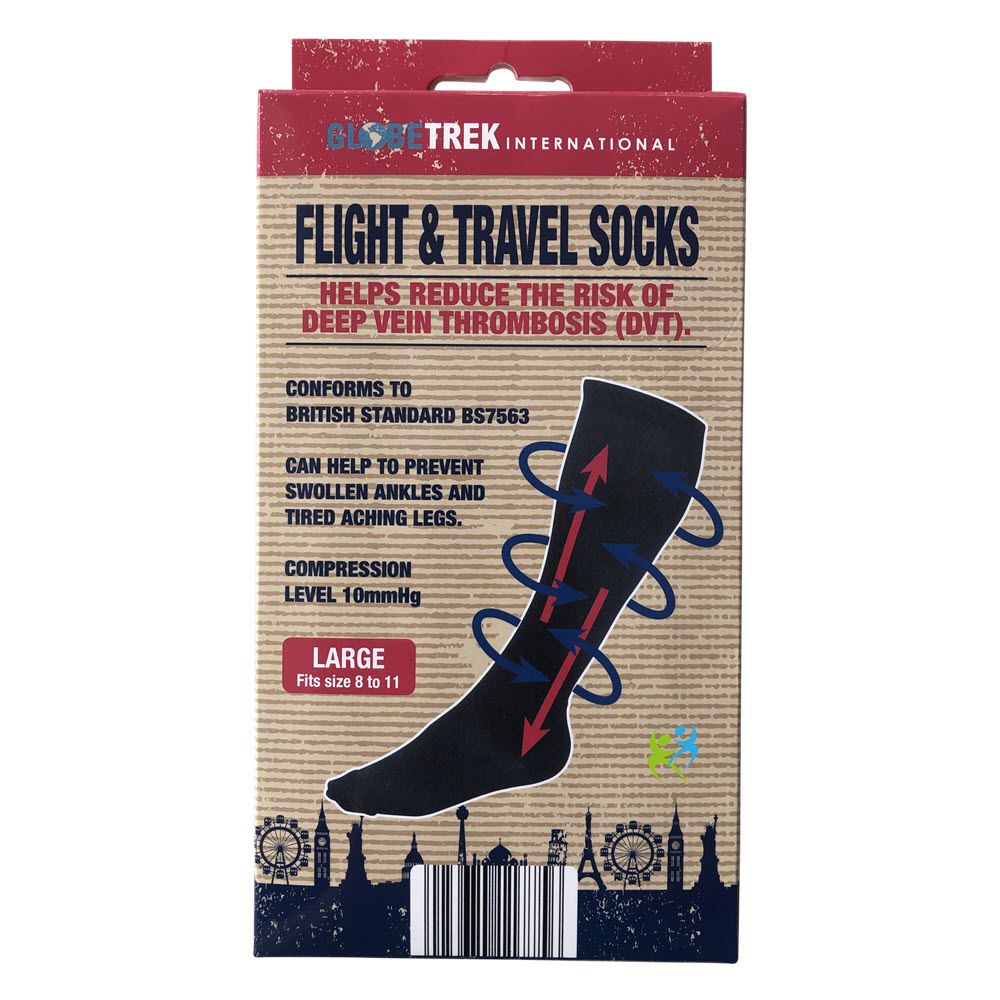 travel blue flight socks size