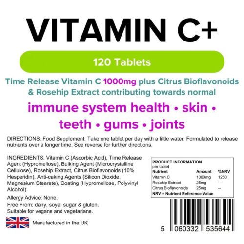 Vitamin C+ 1000mg (Time Release) Tablets - Image 2