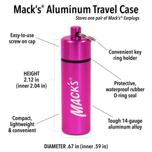 Mack’s Earplugs Travel Case – Pink