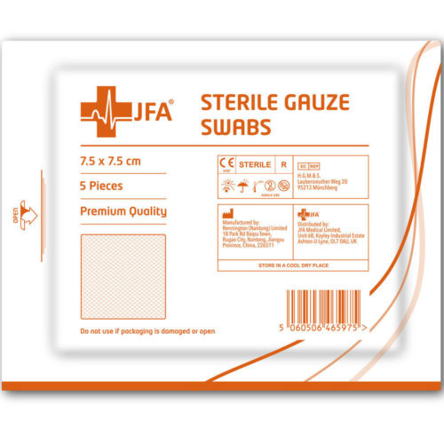 Sterile Gauze Swabs 7.5cm x 7.5cm - Box of 100 - Image 2