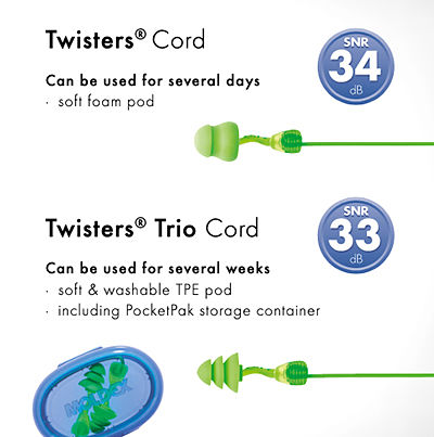 Moldex Twisters Trio Cord Earplugs