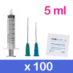 Blue 5ml 100 Pack Injection Kit