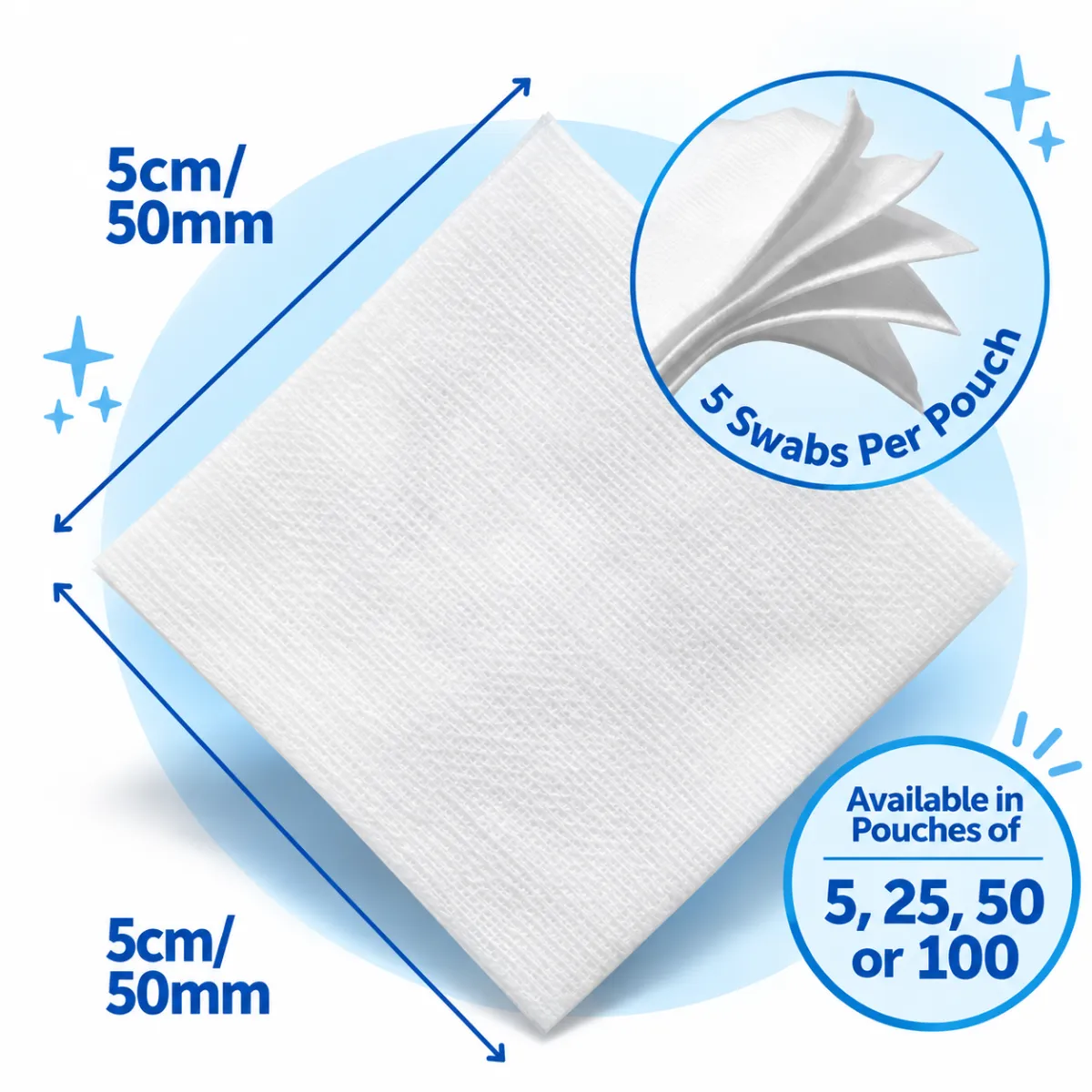 Sterile Non-Woven Gauze Swabs 5cm x 5cm