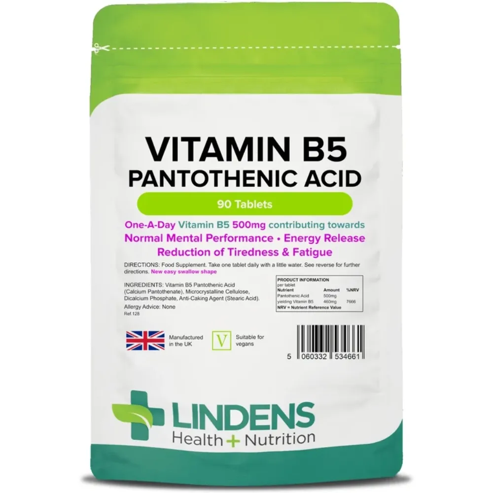 Vitamin B5 Pantothenic Acid 500mg Tablets